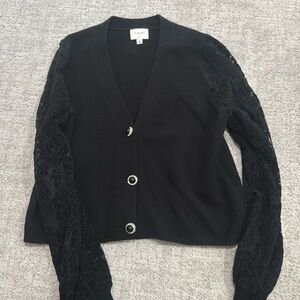 CAMI NYC lace sleeve sweater cardigan size small